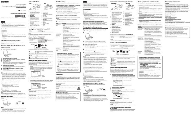 Sony Walkman NWZ-B172 User manual