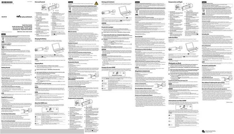 Sony Walkman NWD-B103 User manual