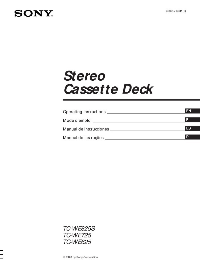 Sony TC-WE625 - Dual Auto Reverse Cassette User manual