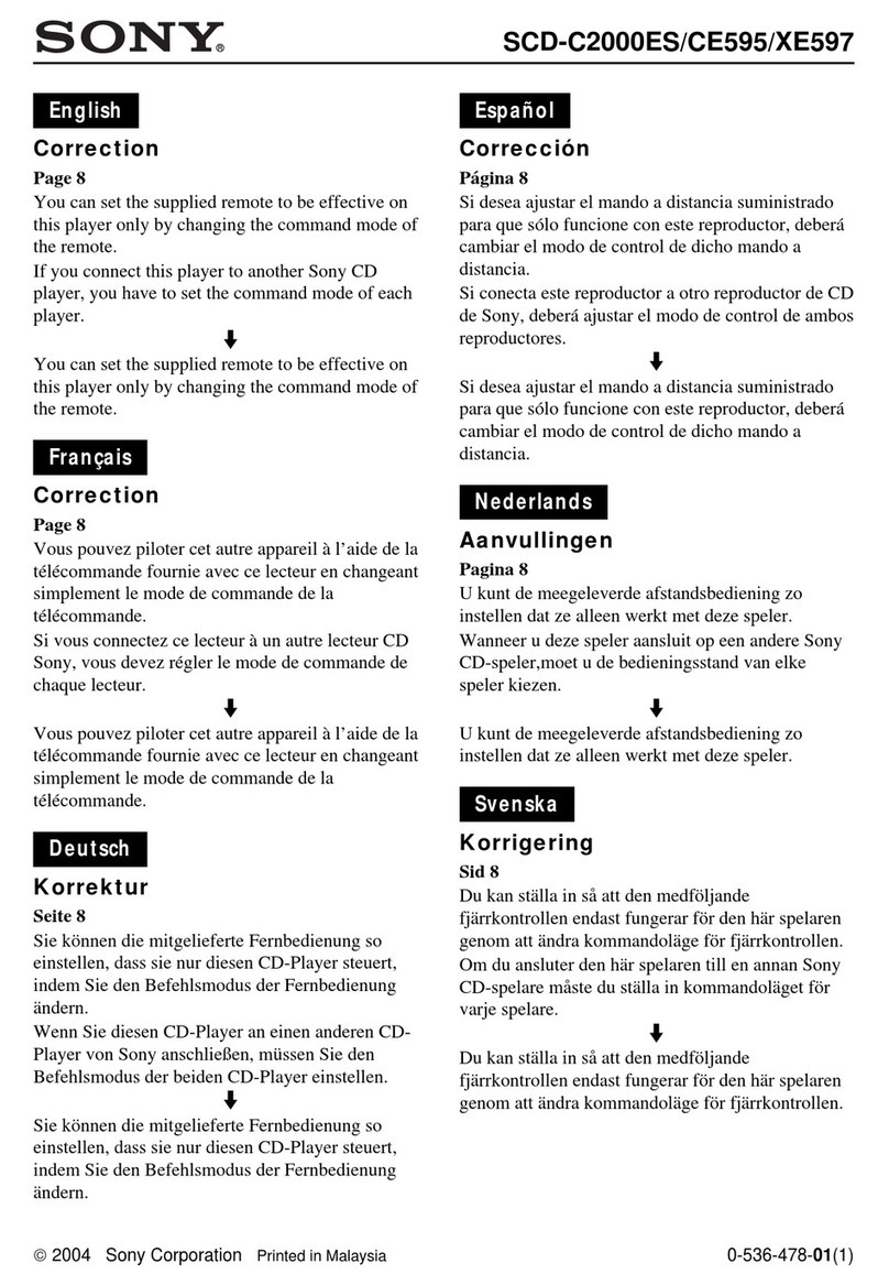 Sony SCD SCD-C2000ES Operator's manual Sony SCD SCD-C2000ES Operator's manual