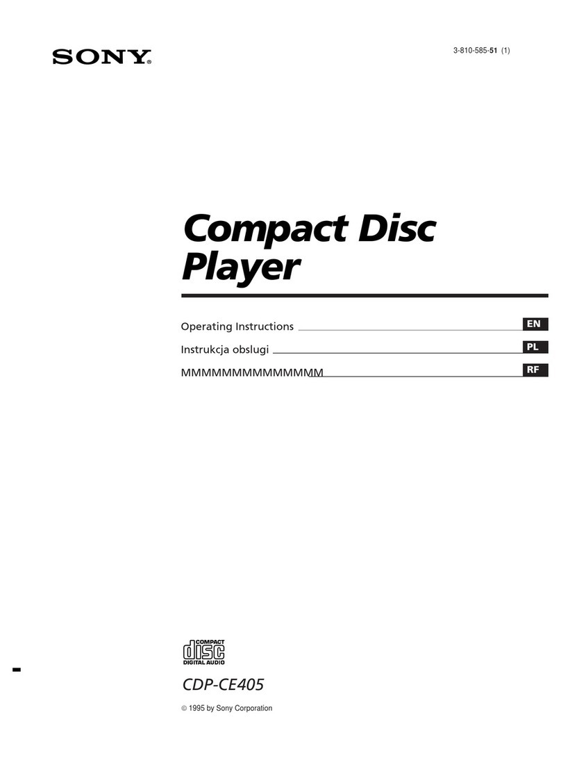 Sony CDP-CE405 - 5 Disc Cd Changer User manual