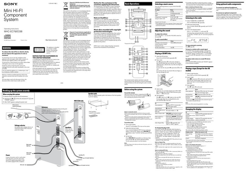 Sony MHC-EC68 User manual