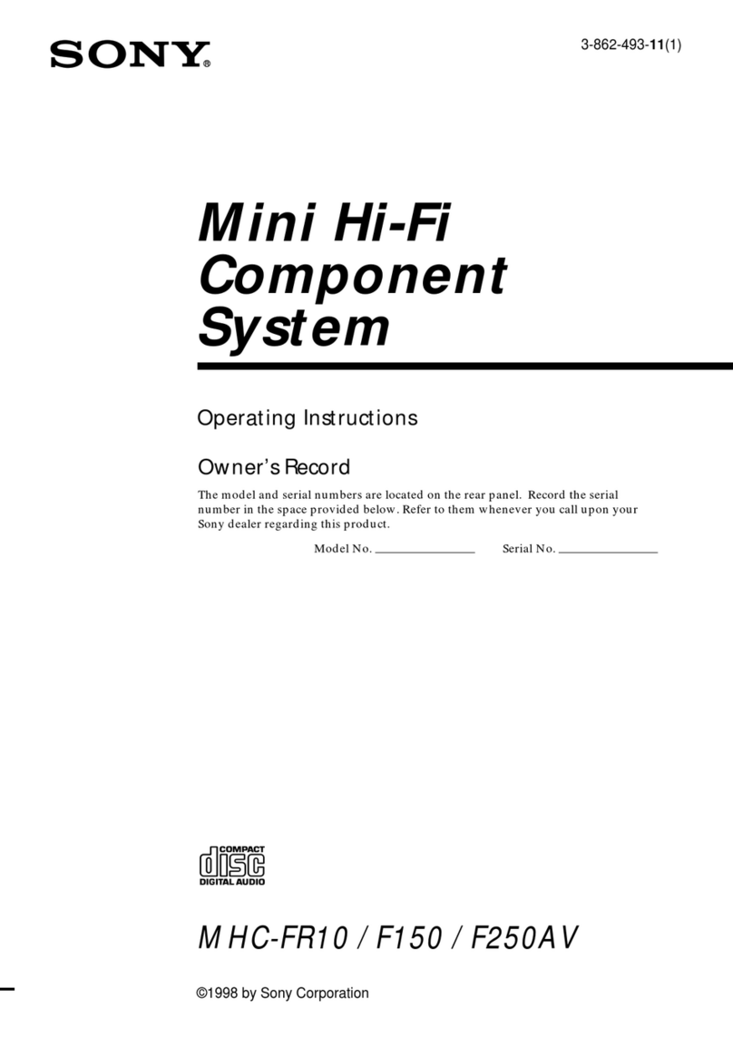 Sony MHC-F150 - Mini Hi Fi System operating instructions