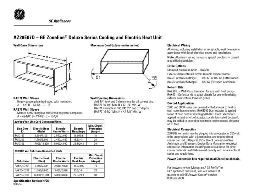 GE Zoneline AZ28E07DAB User manual
