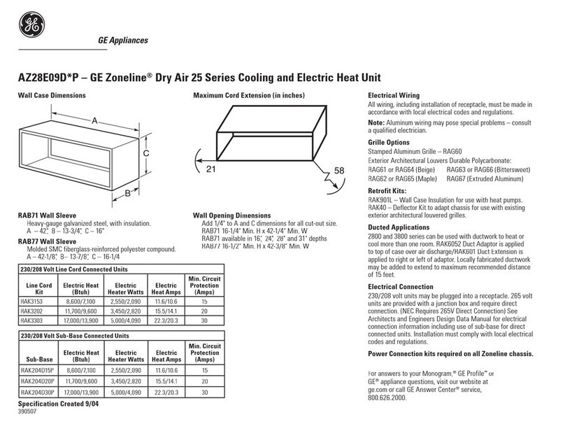 GE Zoneline AZ28E09DAP User manual