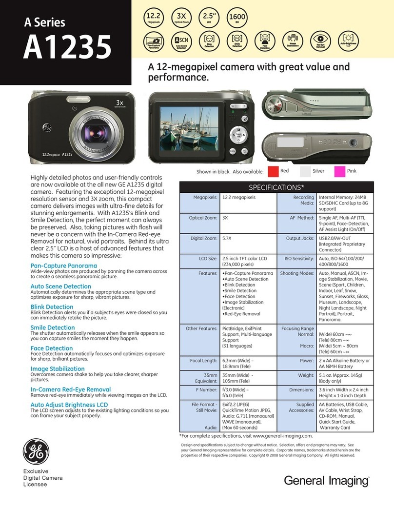 GE A1235 - Digital Camera - Compact Specifications