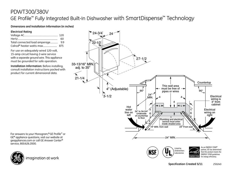 GE Profile PDWT300V Manual