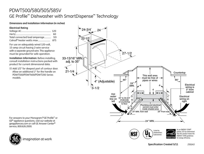 GE Profile PDWT500V Manual