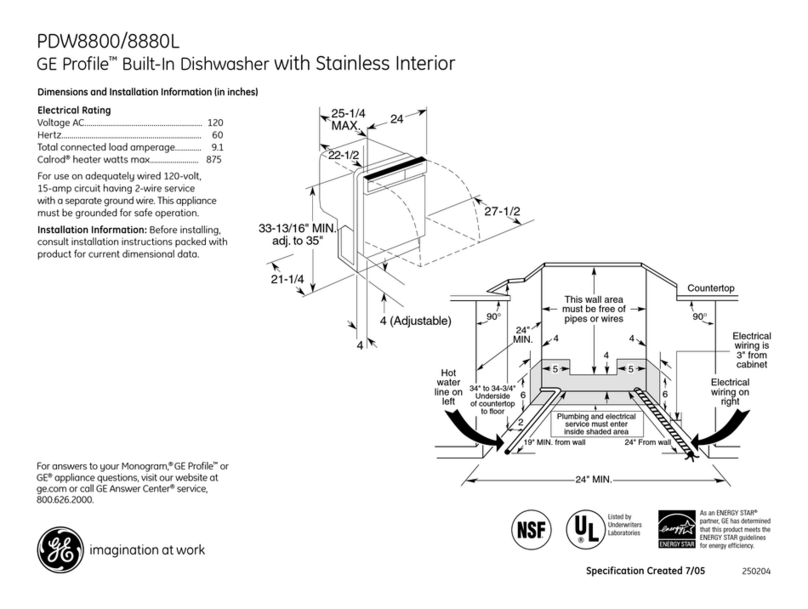 GE Profile PDW8800L Manual