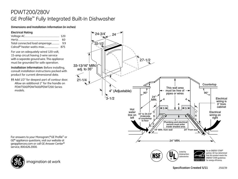 GE Profile PDWT200V Manual