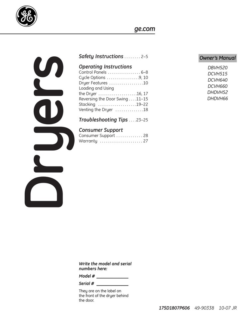 GE DBVH520EJ User manual