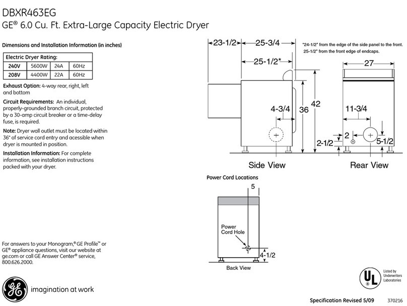 GE DBXR463EG Manual