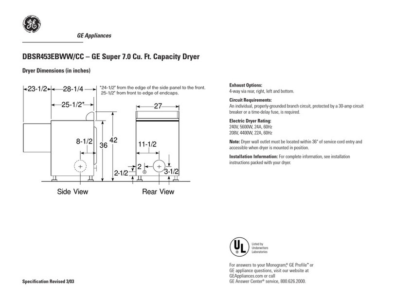 GE DBSR453EBWW User manual
