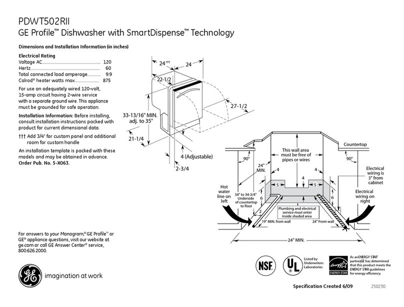 GE Profile PDWT502RII Manual