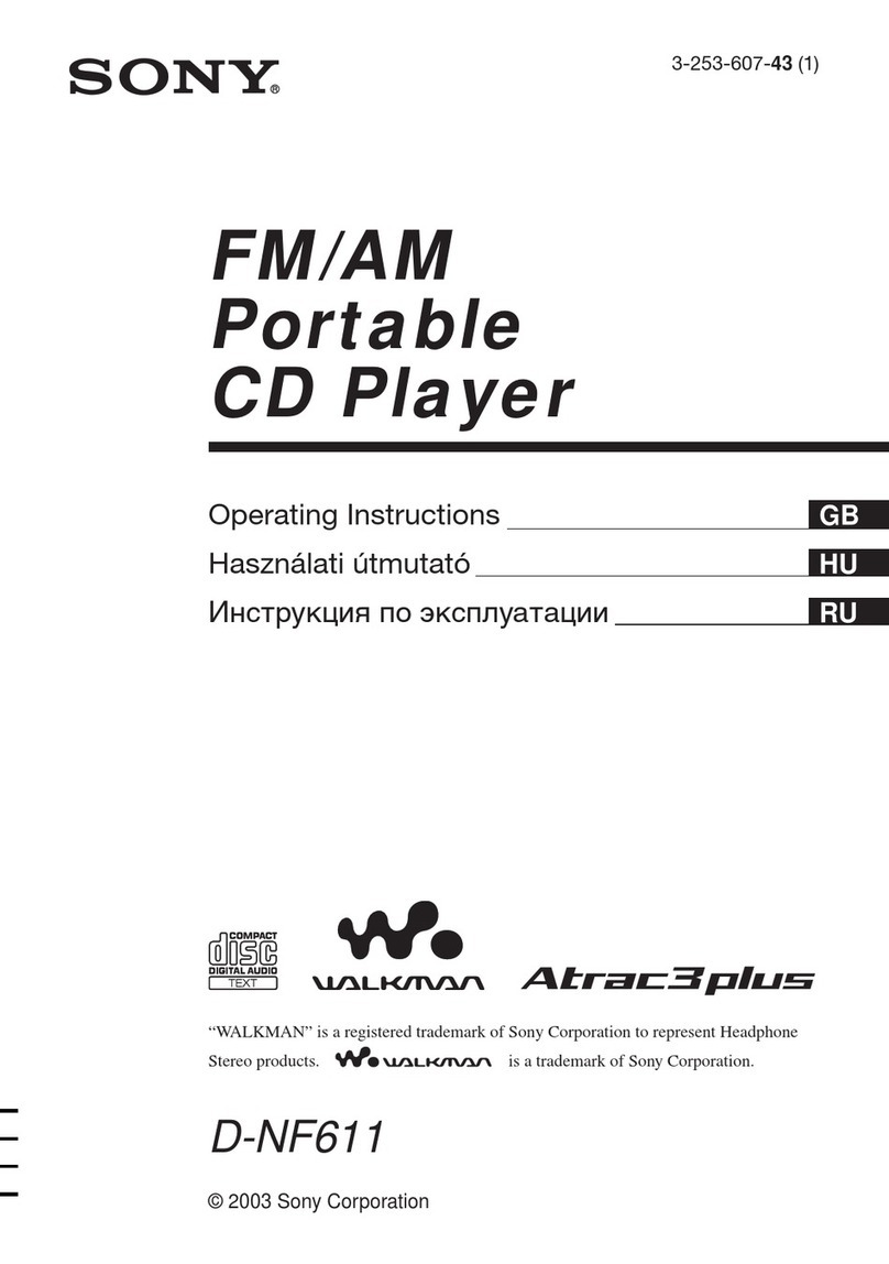 Sony D-NF611 - Portable Cd Player operating instructions