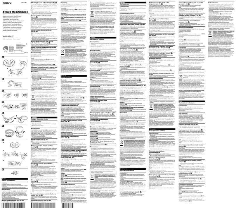 Sony MDR-AS50G operating instructions