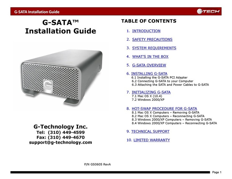 G-Technology G-SATA installation guide
