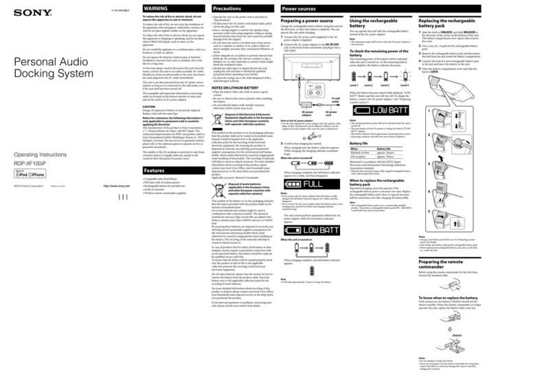 Sony RDP-XF100IP operating instructions