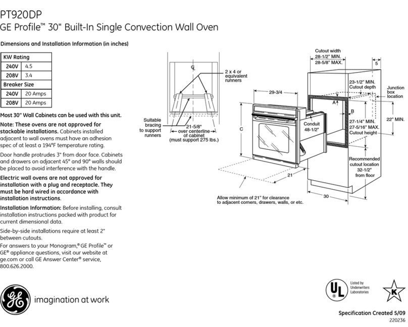 GE Profile PT920DP Manual