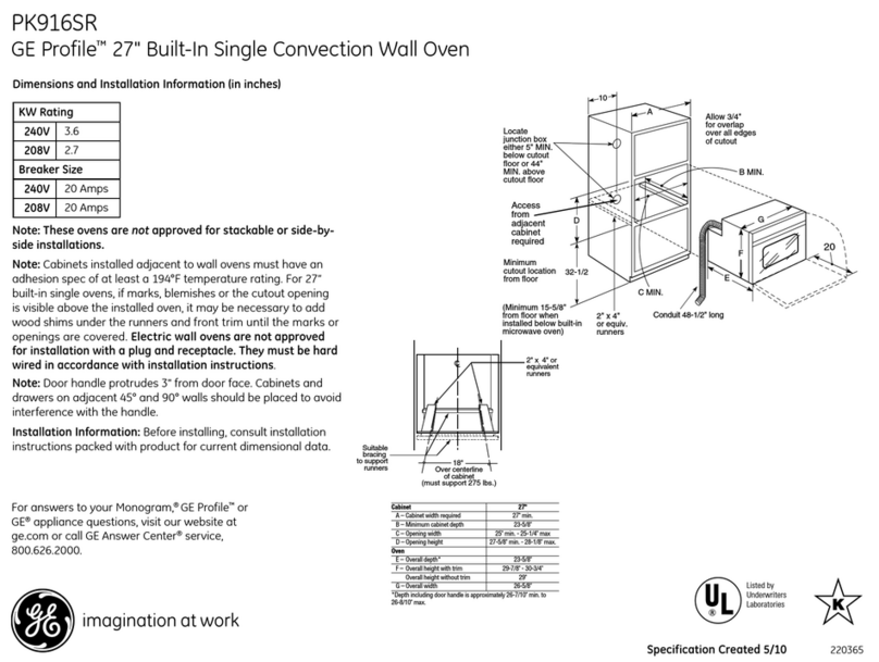 GE Profile PK916SRSS Dimensions and installation information GE Profile PK916SRSS Dimensions and installation information
