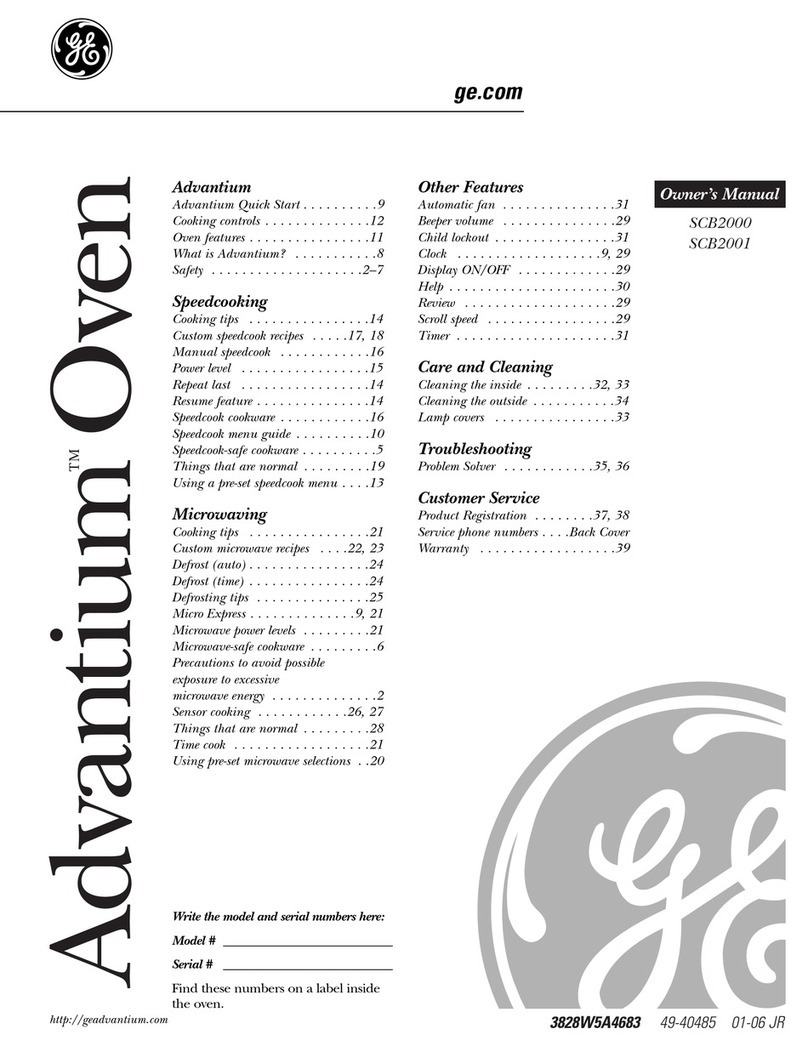 GE Profile Advantium SCB2000F User manual