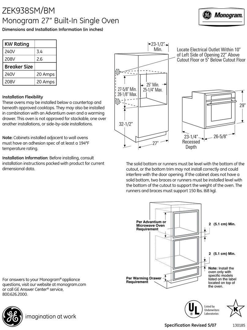 Monogram Monogram ZEK938BM Manual