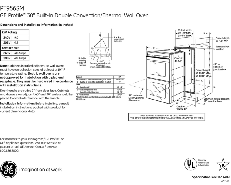 GE Profile PT956SMSS Manual