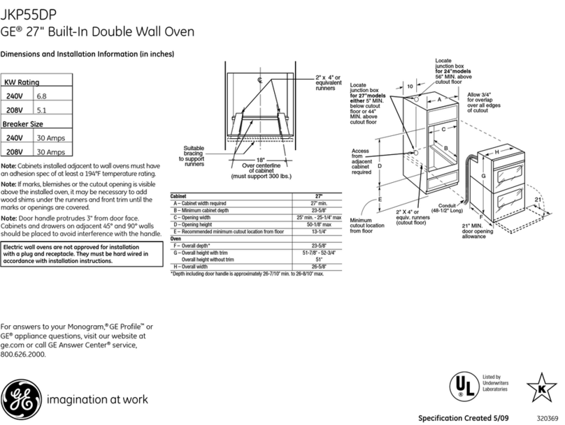 GE JKP55DPBB Manual