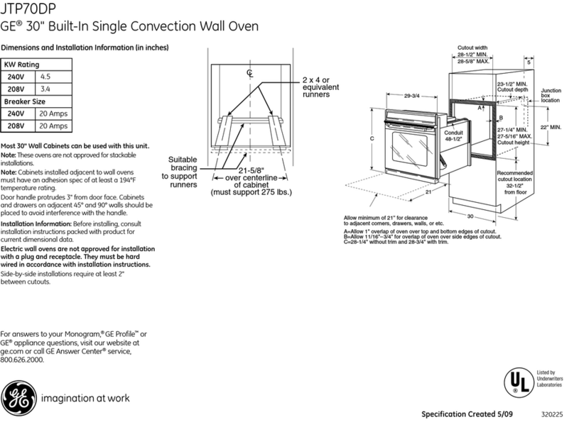 GE JTP70DPBB Manual
