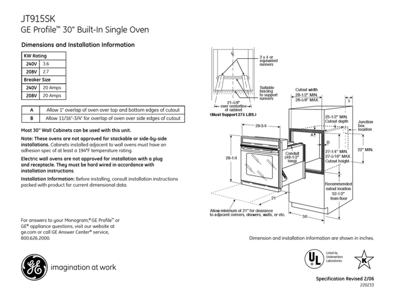 GE Profile JT915SKSS Manual