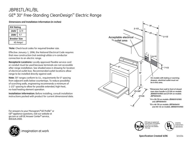 GE JBP81TLWW Manual