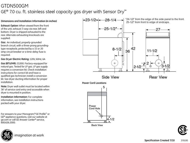 GE GTDN500GM Manual