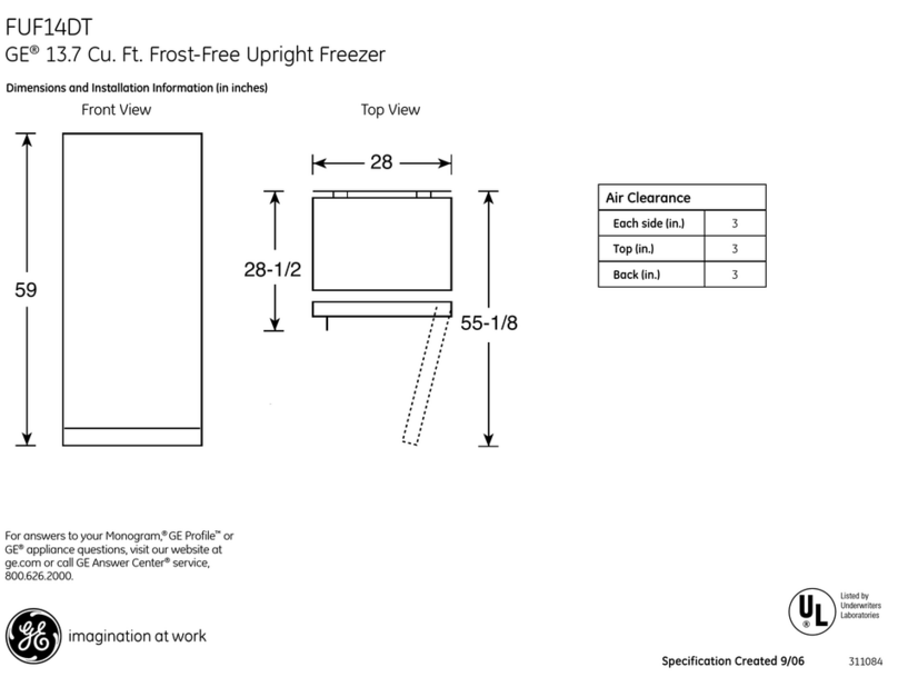 GE FUF14DTR Manual