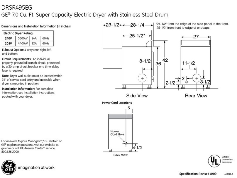 GE DRSR495EG Manual