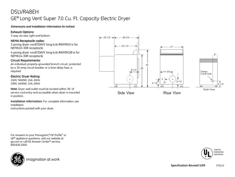 GE DLSR483GG Manual