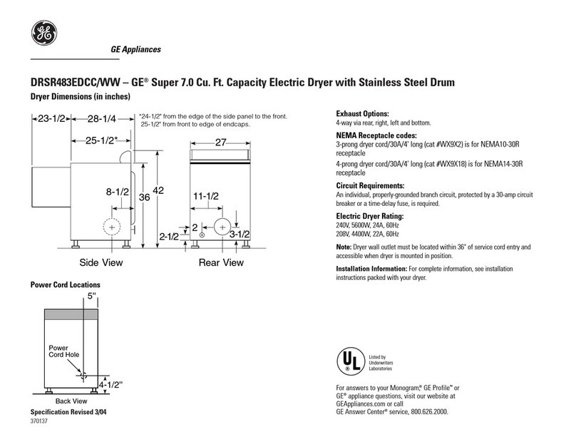 GE DRSR483ED User manual