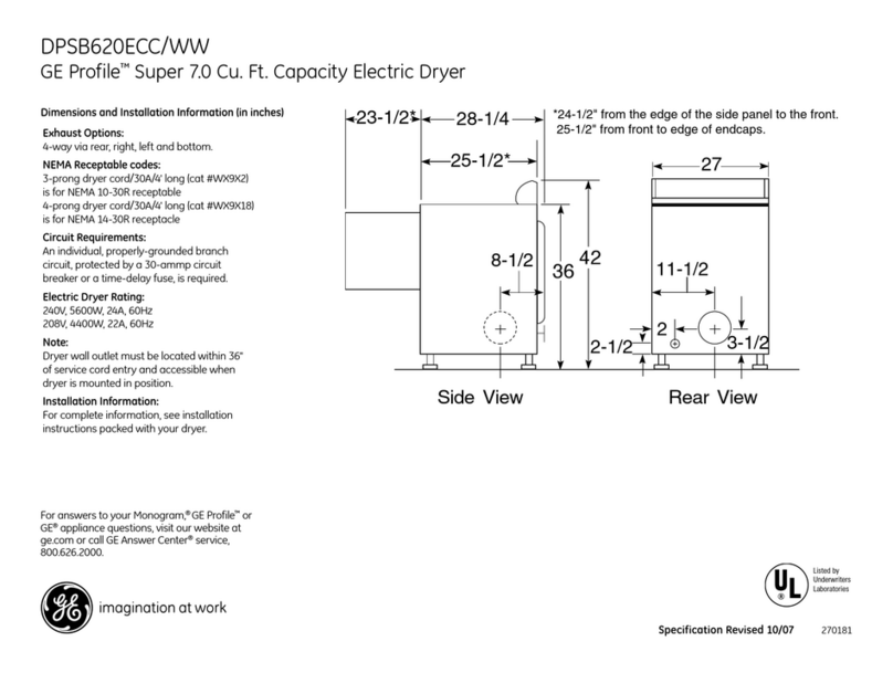 GE DPSB620EC Manual
