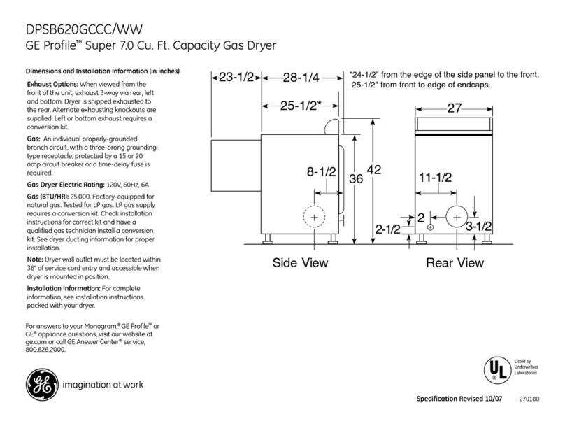 GE DPSB620GC Manual