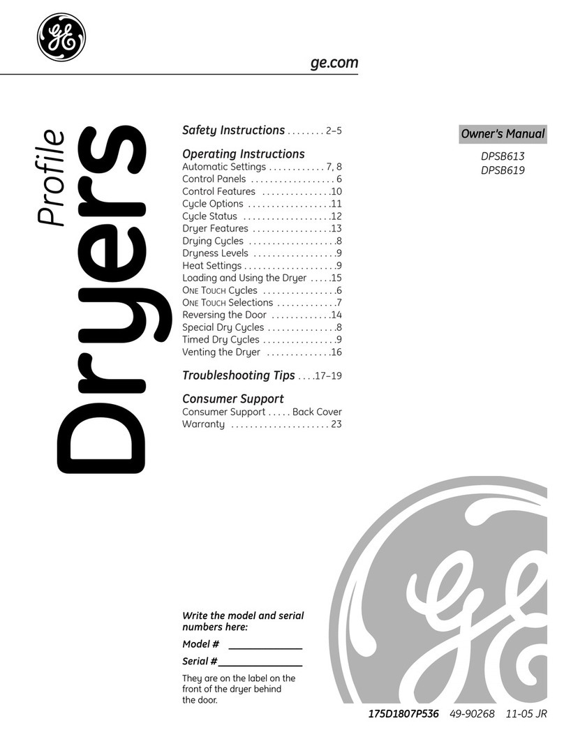 GE DPSB613ED User manual