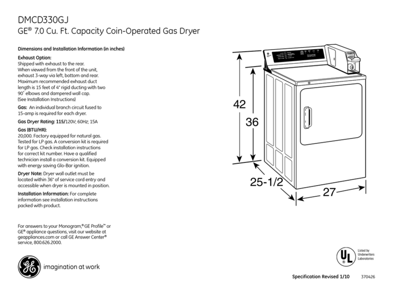 GE DMCD330GJWC Dimensions and installation information