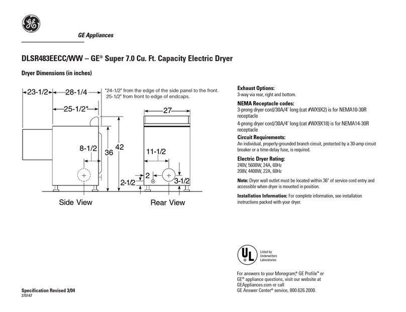 GE DLSR483EE User manual