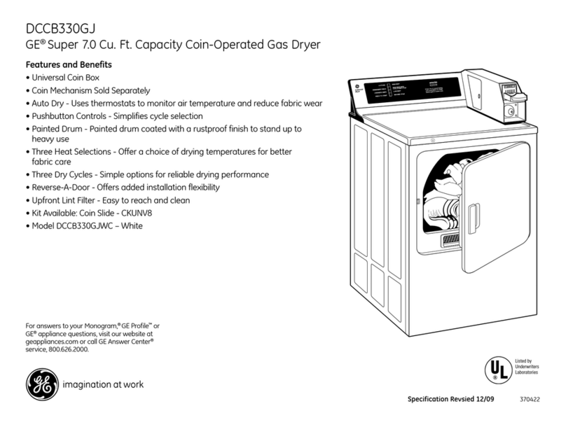 GE DCCB330GJWC User manual
