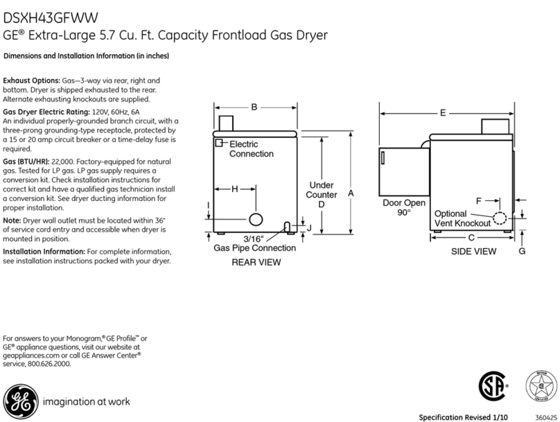 GE DSXH43GF Manual