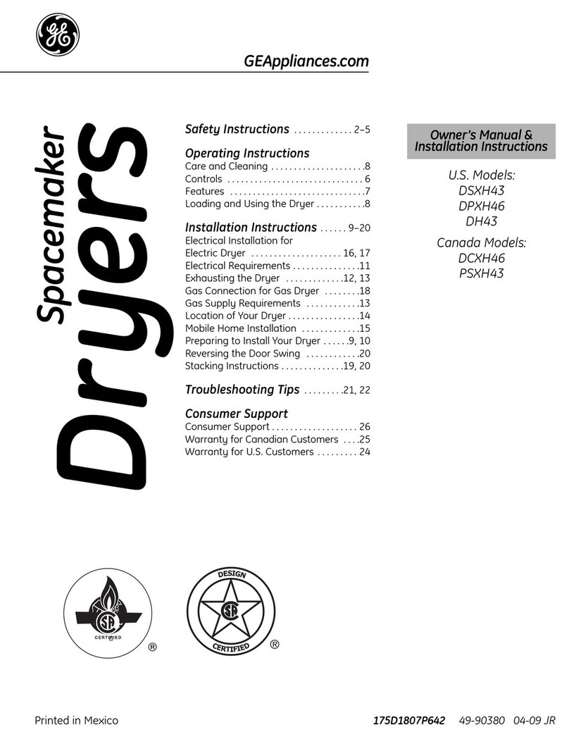 GE DSXH43EF Original instructions