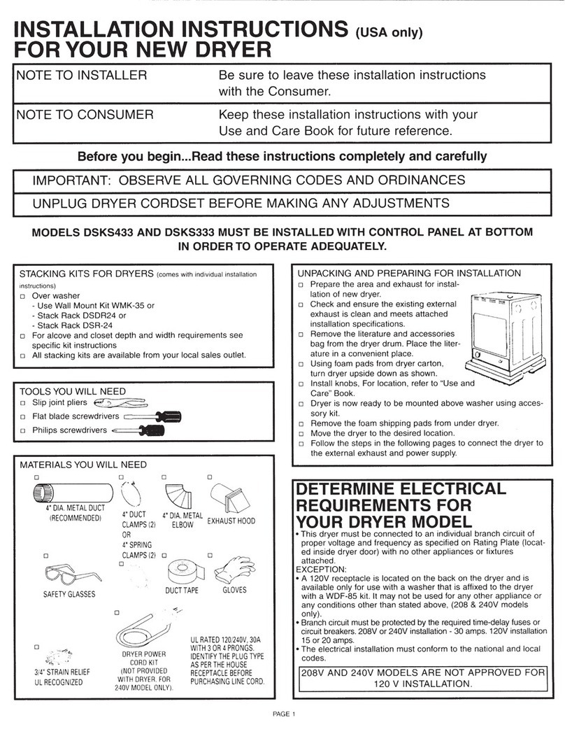 GE Spacemaker DSKS333EC User manual
