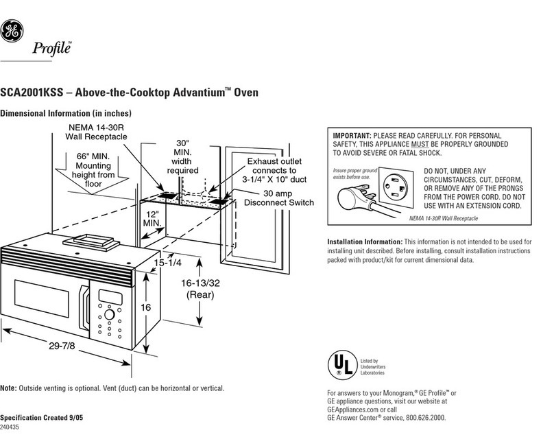 GE Profile Advantium SCA2001KSS User guide