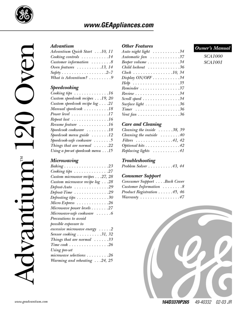 GE Profile Advantium SCA1000D User manual