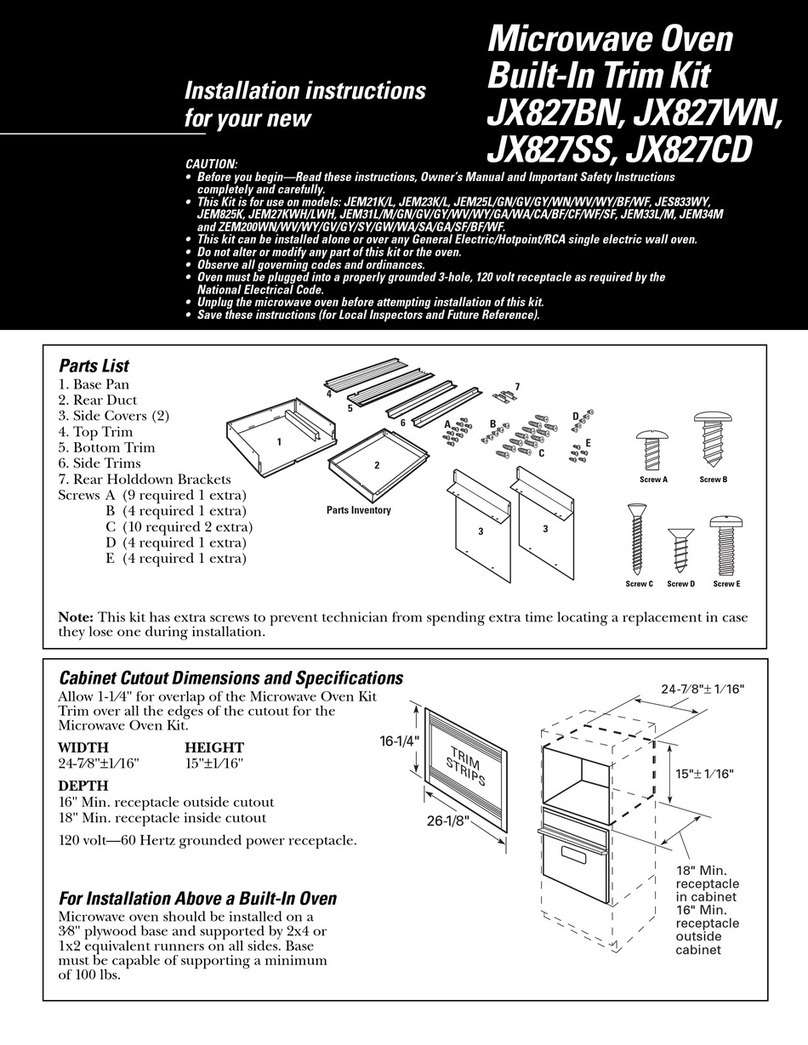 GE JX827WN User manual