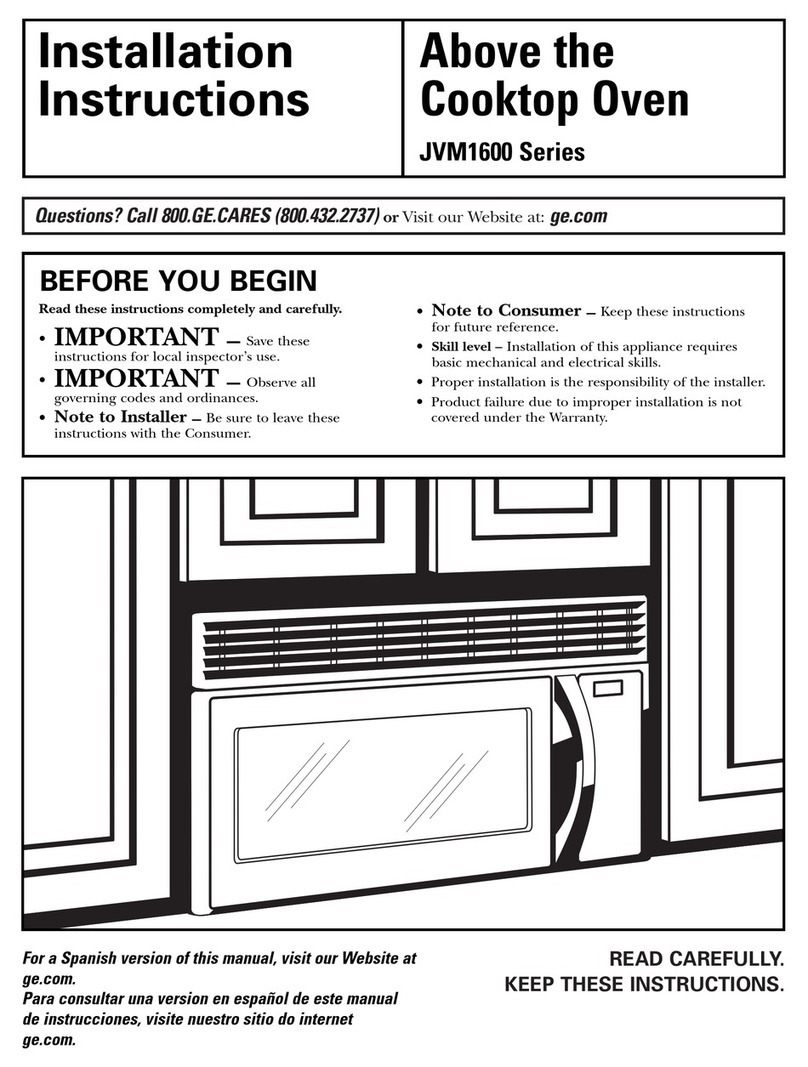 GE SpacemakerXL JVM1631 User manual