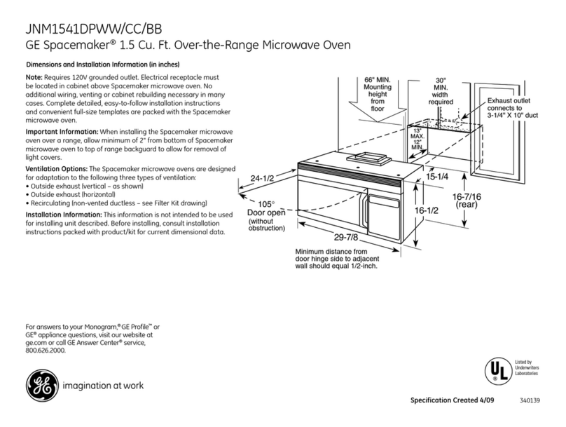 GE Spacemaker JNM1541DP Manual